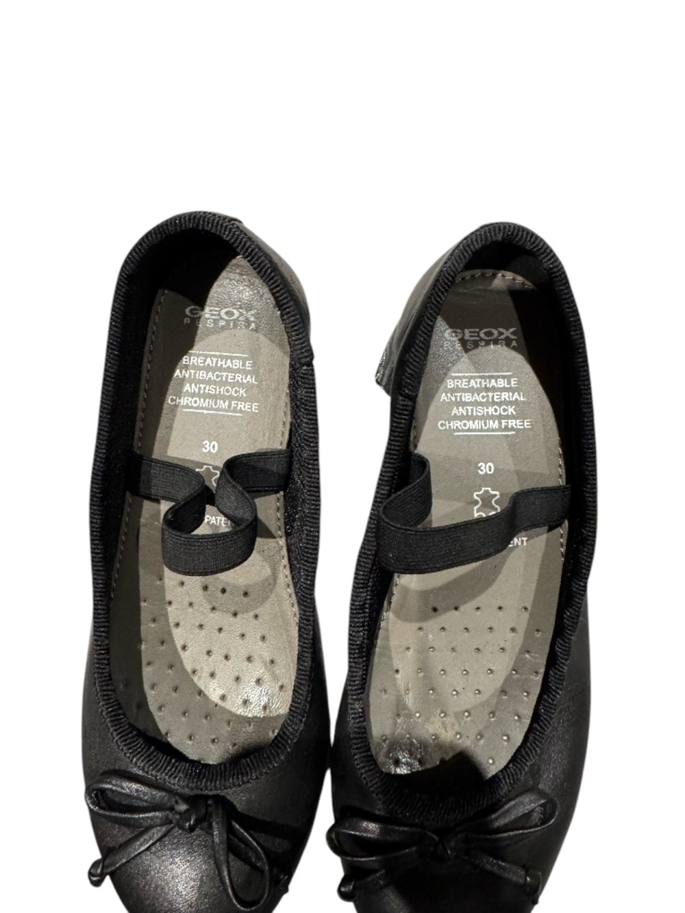 GEOX black leather ballet flats - size 30